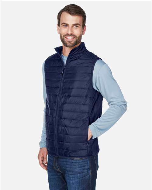 Core 365 CE702 Men's Prevail Packable Puffer Vest - Classic Navy - model side