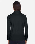 Devon & Jones DG440W Women's Stretch Tech-Shell Compass Quarter-Zip Pullover - Black - model back