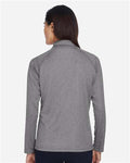 Devon & Jones DG440W Women's Stretch Tech-Shell Compass Quarter-Zip Pullover - Dark Grey Heather - model back