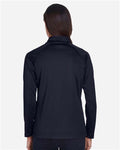 Devon & Jones DG440W Women's Stretch Tech-Shell Compass Quarter-Zip Pullover - Navy - model back