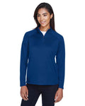 Devon & Jones DG440W Women's Stretch Tech-Shell Compass Quarter-Zip Pullover - True Royal - model front