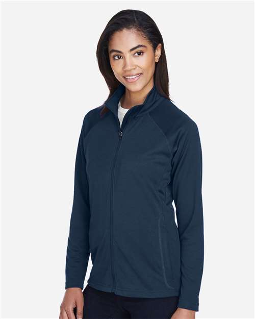 Devon & Jones DG420W Women's Stretch Tech-Shell Compass Full-Zip Jacket - Navy - model side