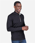 Devon & Jones DG479 Men's DRYTEC20 Performance Quarter-Zip Pullover - Black/ Grey Heather/ Graphite - model side