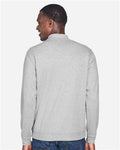 Devon & Jones DG479 Men's DRYTEC20 Performance Quarter-Zip Pullover - Grey Heather/ Grey H/ French Blue - model back