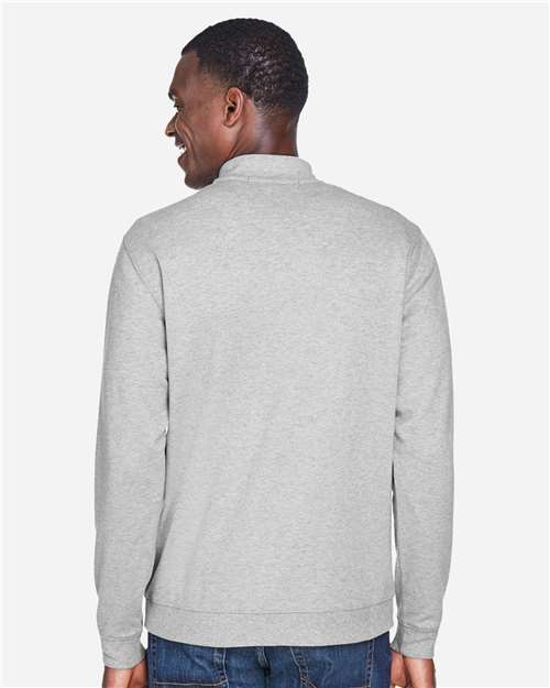 Devon & Jones DG479 Men's DRYTEC20 Performance Quarter-Zip Pullover - Grey Heather/ Grey H/ French Blue - model back