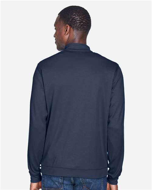 Devon & Jones DG479 Men's DRYTEC20 Performance Quarter-Zip Pullover - Navy/ Grey Heather/ Graphite - model back