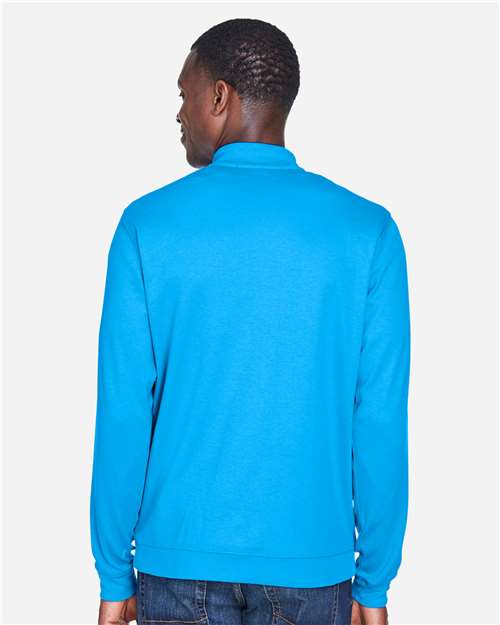 Devon & Jones DG479 Men's DRYTEC20 Performance Quarter-Zip Pullover - Ocean Blue/ Navy/ Ocean Blue - model back