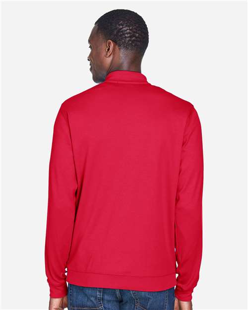 Devon & Jones DG479 Men's DRYTEC20 Performance Quarter-Zip Pullover - Red/ Navy/ Red - model back