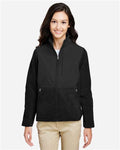 Core 365 CE890W Women's Journey Summit Hybrid Full-Zip - Black/ Black - model front