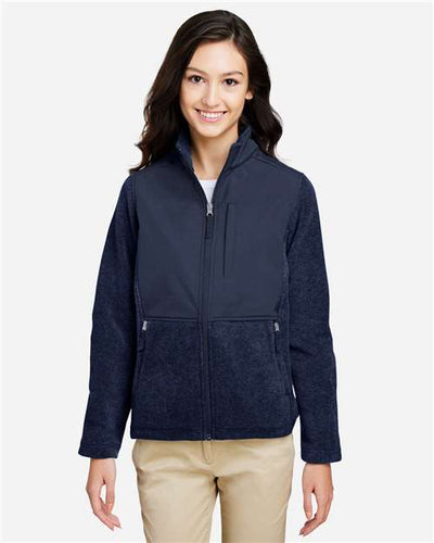 Core 365 CE890W Women's Journey Summit Hybrid Full-Zip - Classic Navy/ Classic Navy - model front
