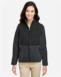 Core 365 CE890W Women's Journey Summit Hybrid Full-Zip - Heather Charcoal/ Black - model front