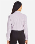 Devon & Jones DG540W Women's CrownLux Performance Micro Windowpane Woven Dress Shirt - Burgundy/ White - model back