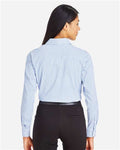 Devon & Jones DG540W Women's CrownLux Performance Micro Windowpane Woven Dress Shirt - French Blue/ White - model back