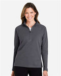 Devon & Jones DG481WZ Women's New Classics Charleston Quarter-Zip Pullover - Black Melange - model front