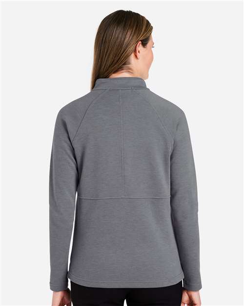 Devon & Jones DG481WZ Women's New Classics Charleston Quarter-Zip Pullover - Graphite Melange - model back