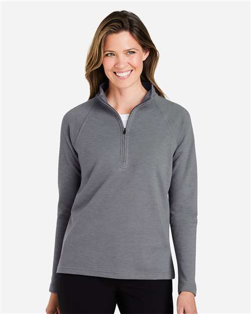 Devon & Jones DG481WZ Women's New Classics Charleston Quarter-Zip Pullover - Graphite Melange - model front