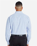 Devon & Jones DG540 Men's CrownLux Performance Micro Windowpane Woven Dress Shirt - French Blue/ White - model back