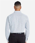 Devon & Jones DG540 Men's CrownLux Performance Micro Windowpane Woven Dress Shirt - Navy/ White - model back