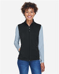Core 365 CE701W Women's Cruise Two-Layer Fleece Bonded Soft Shell Vest - Black - model front