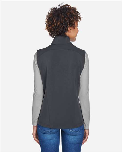 Core 365 CE701W Women's Cruise Two-Layer Fleece Bonded Soft Shell Vest - Carbon - model back