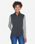 Core 365 CE701W Women's Cruise Two-Layer Fleece Bonded Soft Shell Vest - Carbon - model front