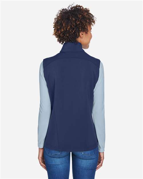 Core 365 CE701W Women's Cruise Two-Layer Fleece Bonded Soft Shell Vest - Classic Navy - model back