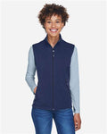 Core 365 CE701W Women's Cruise Two-Layer Fleece Bonded Soft Shell Vest - Classic Navy - model front