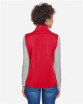 Core 365 CE701W Women's Cruise Two-Layer Fleece Bonded Soft Shell Vest - Classic Red - model back
