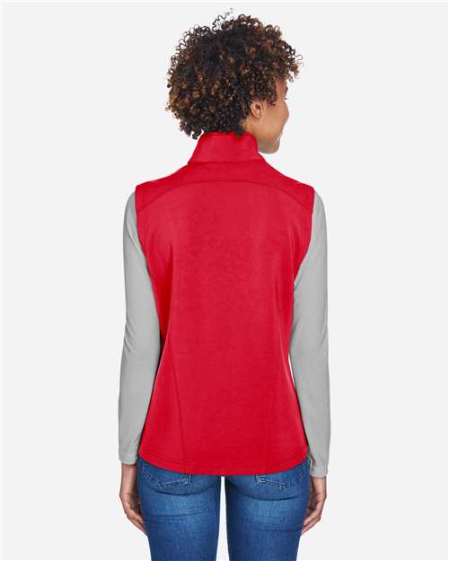 Core 365 CE701W Women's Cruise Two-Layer Fleece Bonded Soft Shell Vest - Classic Red - model back
