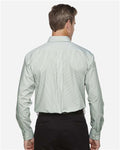 Devon & Jones D645 Men's Crown Collection Banker Stripe Woven Dress Shirt - Dill - model back