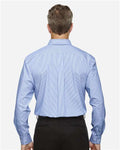 Devon & Jones D645 Men's Crown Collection Banker Stripe Woven Dress Shirt - French Blue - model back