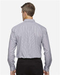 Devon & Jones D645 Men's Crown Collection Banker Stripe Woven Dress Shirt - Navy - model back