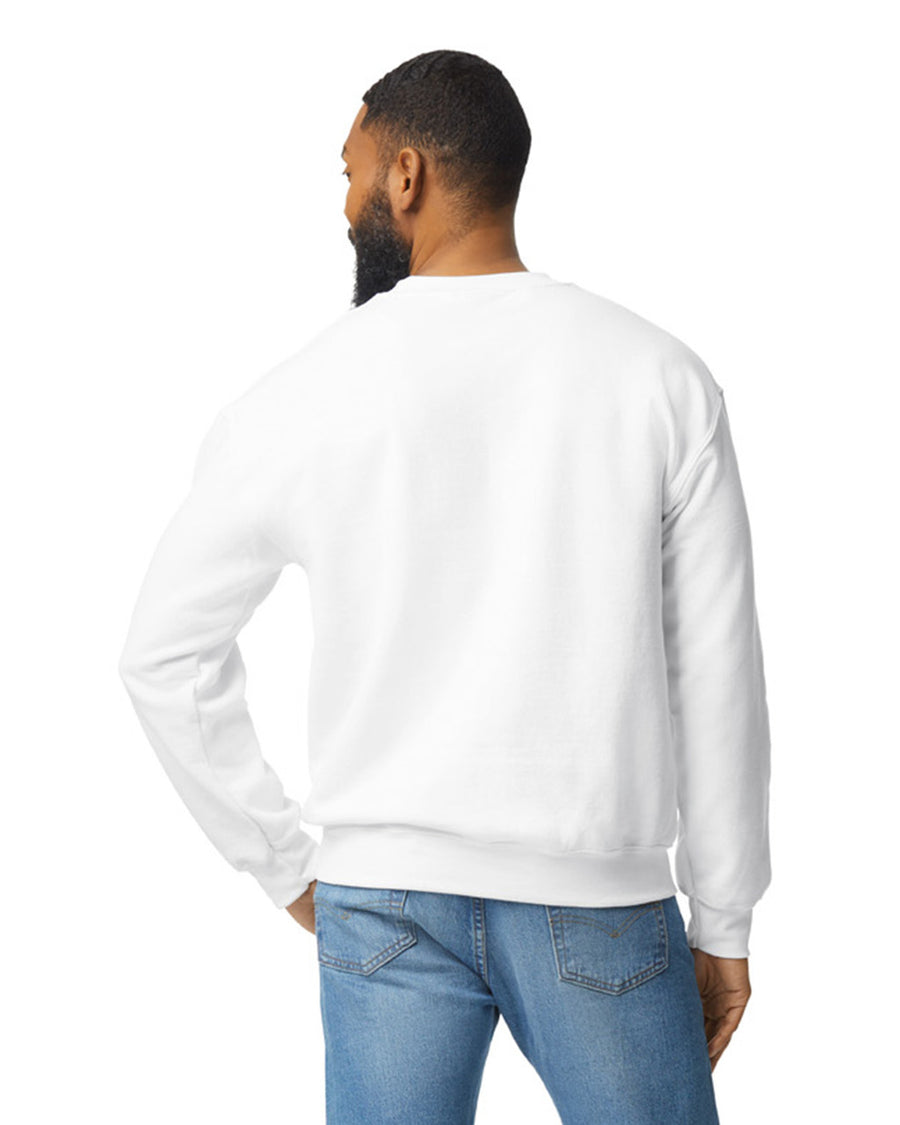 Gildan G120 DryBlend Crewneck Sweatshirt - White - model back