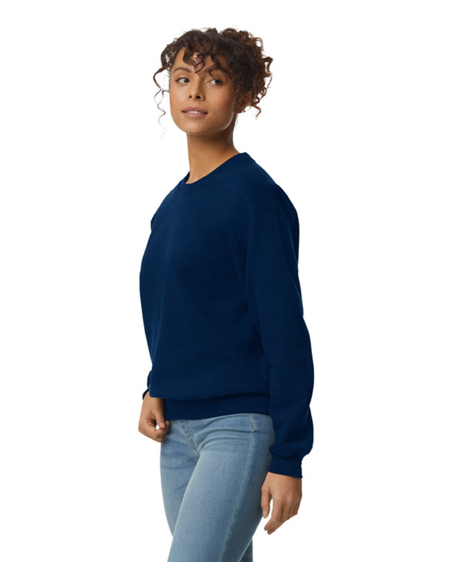 Gildan G120 DryBlend Crewneck Sweatshirt - Navy - model side