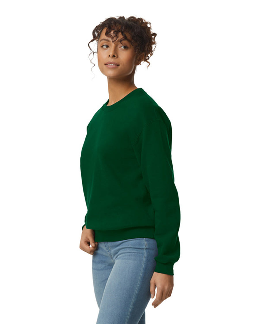 Gildan G120 DryBlend Crewneck Sweatshirt - Forest - model side