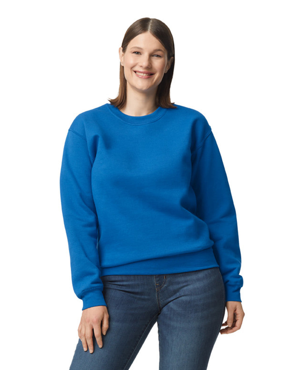 Gildan G120 DryBlend Crewneck Sweatshirt - Royal - model front