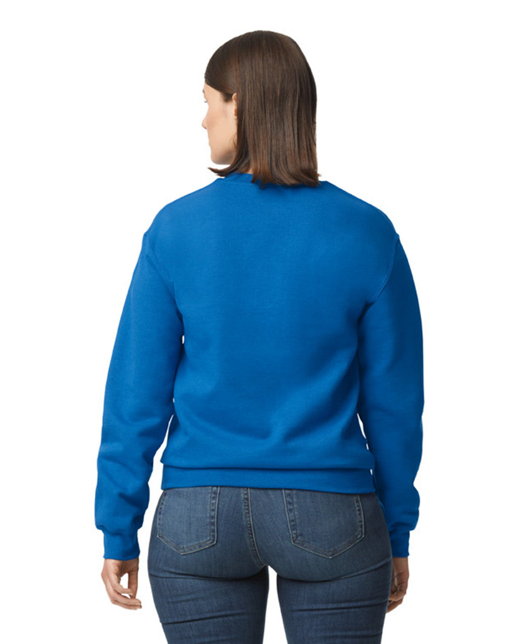 Gildan G120 DryBlend Crewneck Sweatshirt - Royal - model back