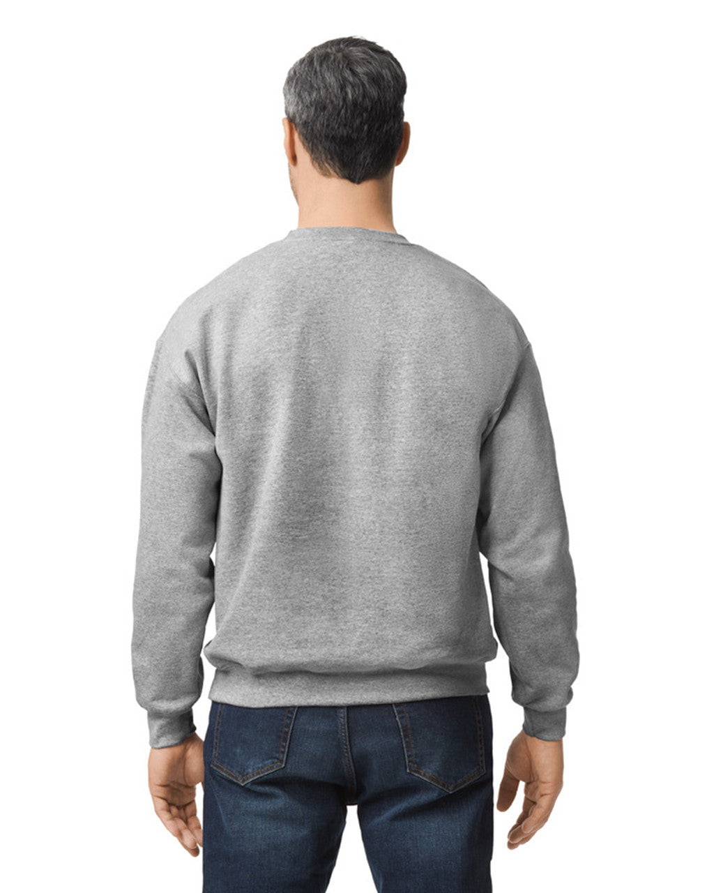 Gildan G120 DryBlend Crewneck Sweatshirt - Sport Grey - model back