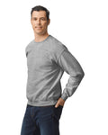Gildan G120 DryBlend Crewneck Sweatshirt - Sport Grey - model side