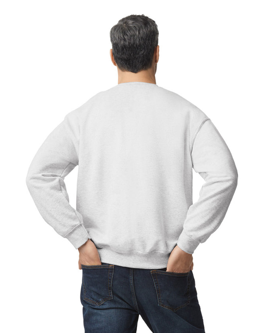 Gildan G120 DryBlend Crewneck Sweatshirt - Ash - model back