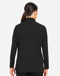 Devon & Jones DG410W Women's CrownLux Performance Windsor Welded Quarter-Zip Pullover - Black - model back