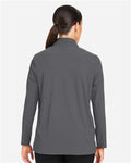 Devon & Jones DG410W Women's CrownLux Performance Windsor Welded Quarter-Zip Pullover - Graphite - model back