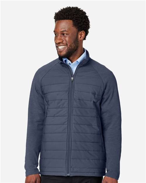 Devon & Jones DG704 Men's New Classics Charleston Hybrid Jacket - Navy Melange/ Navy - model front