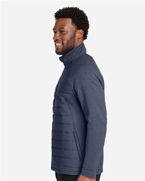Devon & Jones DG704 Men's New Classics Charleston Hybrid Jacket - Navy Melange/ Navy - model side