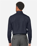 Devon & Jones DG505 Men's CrownLux Performance Spencer Poplin Dress Shirt - Navy Melange - model back