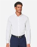 Devon & Jones DG505 Men's CrownLux Performance Spencer Poplin Dress Shirt - White - model front