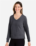 Devon & Jones DG482W Women's New Classics Charleston Pullover - Black Melange - model side
