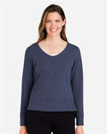 Devon & Jones DG482W Women's New Classics Charleston Pullover - Navy Melange - model front
