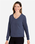 Devon & Jones DG482W Women's New Classics Charleston Pullover - Navy Melange - model side
