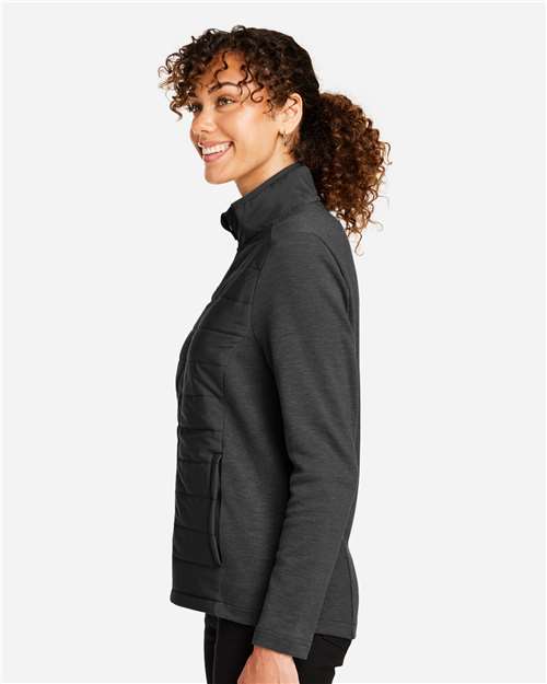 Devon & Jones DG704W Women's New Classics Charleston Hybrid Jacket - Black/ Melange Black - model side
